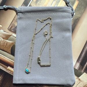 Kendra Scott Mini Elisa Satellite Gold Turquoise Pendant Necklace